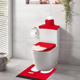 Toilet Seat Covers Christmas Cover Set Lid Ornament With Tank And Floormat Accessories Supplies For Home El