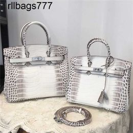 Leather Bk Bags Handmade the Bag Is Only 30 Pieces with Himalayan White Crocodile Pattern and the Same Style of Grand Ladys Oneshoulder Handbag