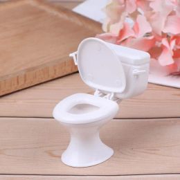 3PCS Vintage Dollhouse Furniture Bathroom Modelling White Toilet Doll House Miniature Baby Pretend Toys Dolls Accessories