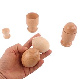 Infant Montessori Material 3D Object Fitting Exercise Practic Toys Egg Cup Ball Cup Wood Toy 8-12 Month Baby Hand & Feet Finders