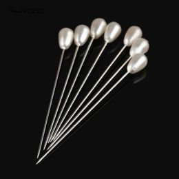 144PCS/box Bead Pins Sewing Needles Pearl Drop Head 55mm Mixed Colour Multicolor/White Dressmaking Pin DIY Accessories Hicello