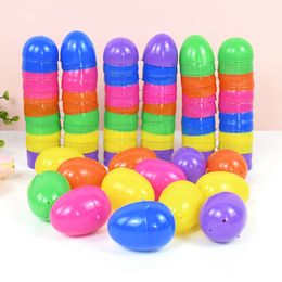 12/24Pcs Plastic Easter Eggs Surprise Toys Blind Egg Fillable Empty Eggs for Party Hunt Games Easter Gifts Easter Decor 6Colors