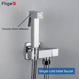 Fliger Gold Bidet Faucet Brass Bidets Single Cold Water Toilet Faucets Hygienic Shower Handheld Bidet Sprayer Sprayer Head