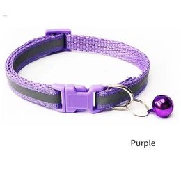 Colorful Bell Pet Collar Adjustable Buckle Cat Collar Pet Product Reflective Patch Personalized Kitten Collar Small Dog Supplies