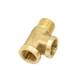 Brass 1/2" Thread Tee Connector T Type Plumbing Female G1/2 Male Water Splitter Threaded Connector Fittings 1Pcs