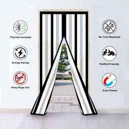 Magnetic Insulated Door Curtain Thermal Door Cover Screen Door Self-Closing Privacy Magnetic Screen Door Air Conditioner Room