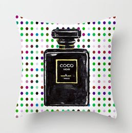 Pillow Case Cross-Border New Perfume Bottle Series Pillow Back Cushion Peach Skin Pillow Cases