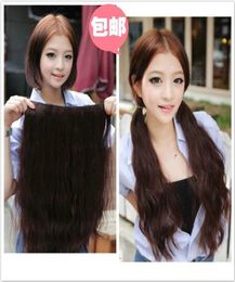 Ladies deep wavy artificial hair pieces 5 clipin hair extension 1 piece for full head5862861
