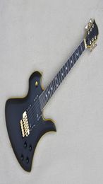 Factory Custom Unusual Shape Matte Black Electric Guitar with Yellow BindingGold HardwareActive PickupsRosewood FretboardOffer4980225