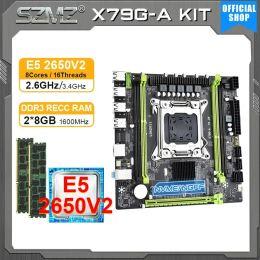 Motherboards SZMZ X79 GA motherboard LGA 2011 kit Xeon E5 2650 V2 CPU + 2*8GB RAM X79 placa mae 2650v2 combo DDR3 PC Mother board 2011 Set