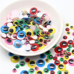 Colorful Wiggle Eye Round Moving Wiggly Wobbly Googly Eyes 6/8/10mm for Toy Garment Eyes Dolls Parts DIY Crafts Accessories