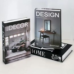 3pcsset Modern Simple Fake Book Living Room Faux Books Villa Shelf Coffee Table Props Ornaments Home Decor 240328