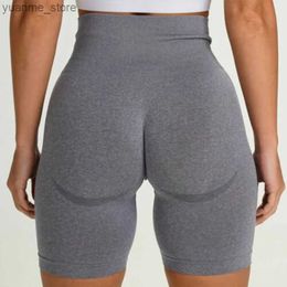 Yoga Outfits Peach Buttocks Fitness Leggings Womens Gym Sports Tight Running Shorts Hip Three-point Pants High Waist Seamless Yoga Shorts Y240410