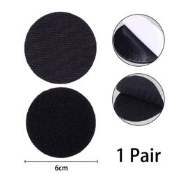 30/50/60mm Hook Loop Boob Tape Circular Strong Glue Dots Adhesive Self Adhesive Fastener Tape Dots Sticker Tape Black Round