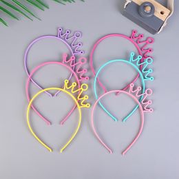 6pcs Hot selling jewelry cute plastic children's headband Christmas headband crown width 0.6cm ABS material