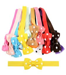 275 inch kids Sweet Small Bow Elastic Hair Bands Polka Dot 20 Colour Grosgrain Ribbon Bows Headband Hair Accessories5274288