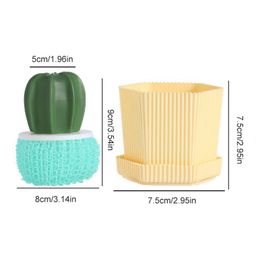 Cactus Shaped Kitchen Brushes for Cleaning Pots Pans and Washing Dishes Scourer Kitchen Cleaning Tool