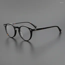 Sunglasses Frames Japaneses Style Fashion Acetate Round Glasses Tortoise Men Eyeglasses Women Light Luxury High Quality Eyewear