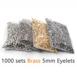 1000sets Eyelets Inner Diameter 5mm Brass Eyelets with Washer DIY Handmade Craft Sewing Clothing Belt Bulk Accessories