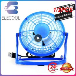 Gadgets 1/2PCS Silent Fan Desk Cooler for Laptop Notebook Summer Cooling Fan 4 Blades Rotatable USB Mini Fan Black/white/blue