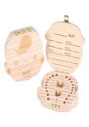 Whole Tooth Box for Baby Save Milk Teeth BoysGirls Image Wood Storage Boxes Creative Gift for Kids Travel Kit 2 styles1069072