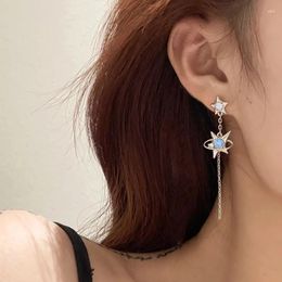 Dangle Earrings Gothic Silver Plated Pin Star Long Chain Wedding Party Gift For Men And Women Everyday Jewellery