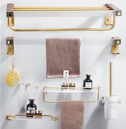 Walnut bathroom hardware towel rack Towel hanger acrylic toilet towel rack towel ring paper holder