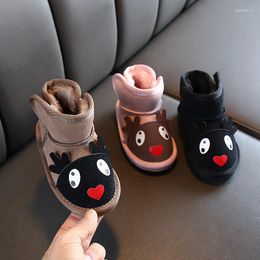 Boots 2024 Cute Fashion Little Girls Elk Casual Shoes Kids Warm Fur Animal Snow