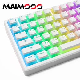 Accessories MAIMOOO Pudding Keycaps PBT OEM Russian Transparent Back Light for Mechanical Keyboards White Pink Black 87 Tkl 104 108 ISO