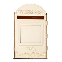 DIY Wooden Wedding Supplies Mailbox Royal Mail Style Ornaments Wedding Post Box Card Boxes Wedding Decorations