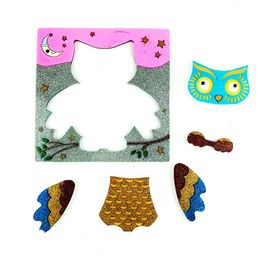 DIY Animal Puzzle Shaped Silicone Mould Dinosaur Crocodile Giraffe Puzzles Epoxy Resin Mould for Kids Educational Jigsaw Game Toy