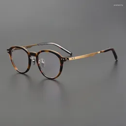 Sunglasses Frames M-113 Round Acetate Classical Handmade Eyeglasses Men Fashion Business Luxury Glasses Women