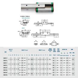 1PC MGN9 Linear Rail Guide Width 9mm Length 100 200 300 400 500 600 700 mm with 1PC Linear Block MGN9H