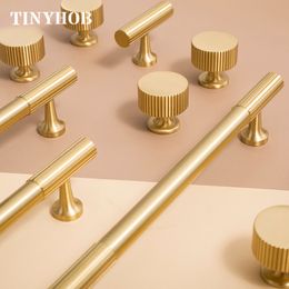 Modern Style/Vertical lines Solid Brass Drawer Knobs T bar Handle Bedroom Pulls Kitchen Cabinet Door Handle Pull