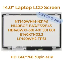 Screen 14.0" Laptop LCD Screen NT140WHMN31/41 N140BGEEA3/E33/E43 HB140WX1301 401 For ThinkPad T440 T450 T460 T470 T480 HD 30pin eDP