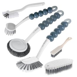 3/4Pcs Long Handle Cleaning Brush Set Kitchen Supplies Pan Washing Shoes Scrub Household Bathroom Cleaning Multipurpose Wiper
