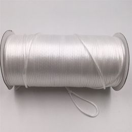 2mm White Rattail Satin Cord Thread Chinese Knot Macrame Bracelet Braided String DIY Tassels Beading Thread 10-225meters