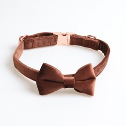 Velvet Bowknot Pet Collar Bow Tie Adjustable Metal Safety Buckle Dog Collars Small Medium Personalized Dog Collar Accessories