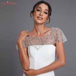 TOPQUEEN SG14 Wedding Wraps Bridal Cape Luxury Party Bolero Elegant Jacket for Wedding Party Detachable Vest for Wedding DIY