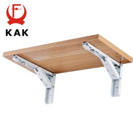 KAK Folding Triangle Bracket Wall Mounted Bench Table Shelf Support Hidden Table Support Kitchen Storage Furniture Hardware