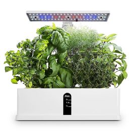 Smart Garden Planter Hydroponics Grow System 10 Plants Nursery Tray Flowerpot Indoor Herb Greenhouse Led Light Automatic Timer