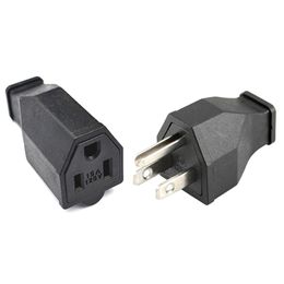 Black 125v 15a Nema L5-15P L5-15R US Female Male Connector USA Triprong Power Outlet Wiring Electrical Receptacle AC Socket Plug