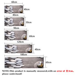 7mm Soft 3D Long Kitchen Anti-slip Mat Bath Carpet Floor Mat Home Entrance Doormat Absorbent Living Room Mats Marble Pattern