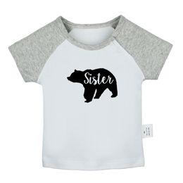 Baby Bear Mama Bear Papa Bear Sister Bear Brother Bear Newborn Baby T-shirts Toddler Graphic Raglan Colour Short Sleeve Tee Tops
