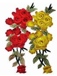 1Pcs Embroidery Rose Flower Patch Applique Diy Crafts Stiker for Jeans Hat Bag Clothes Accessories Badges