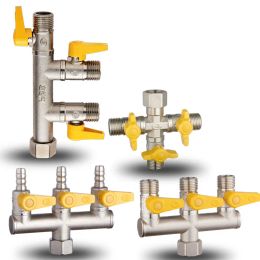 1 inlet DN15 brass valve 3 way ball valve 4 way shunt valve manual reset Natural gas valve brass angle valve