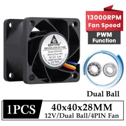 Cooling GDSTIME 40MM Powerful Cooling Fan 40x40x28MM Dual Ball Bearing 4 Wire 4PIN High Speed Booster Server Fan w PWM Function For AVC