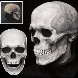 Halloween Party Full Head Skull Mask with Movable Jaw Scary Latex Adult Size Cosplay Masquerade Masks209L