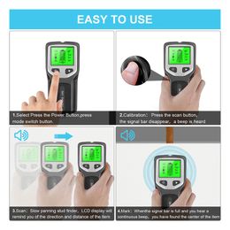 5-In-1 Studs Metal Detector Wall Scanner AC Wood Finder Cable Wires Depth Tracker Electric Box Finder Wall Detector