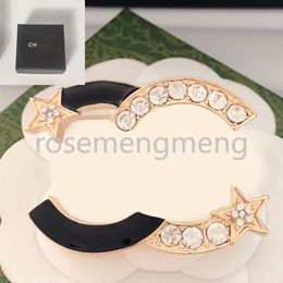 Pins a stella cristallina intay brand designer spilla 18k oro per spille per lettere per spille da giro per le donne donne broche broche boche manufa